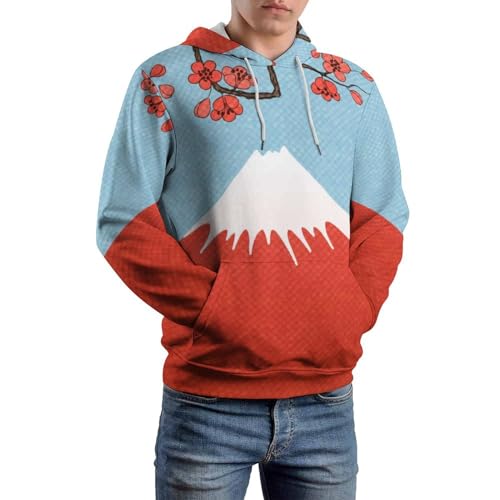 Sweat à capuche volcan fleurs unisexe pull à manche longue S