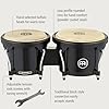 Meinl Percussion Bongos Percussion Set - with Bongos, Shaker, Foot Tambourine, and 1 Pair of Claves - Black, Natural (BPP-1) #2