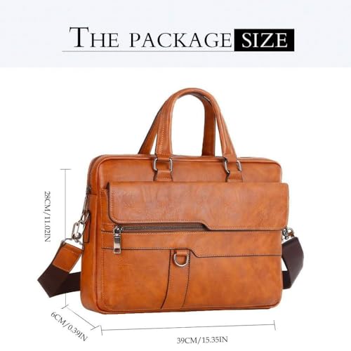 Image of CAVALO - Be Unique Leather Men's Laptop Bag Retro Messsenger Bag Men's Handbag Crossbody Bag Personality Briefcase (upto 14 inch) | Premium PU Leather