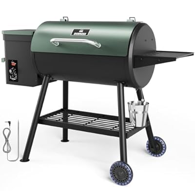 DAMNISS Grills HWPG-550B Electric Wood Pellet Smoker Grill, 565 SQ.IN Cook Area Pellet Grill with Auto Feed & PID Temperature Control (180-450°F), 8 in 1 BBQ Grill & Meat Probe for Backyard Outdoor