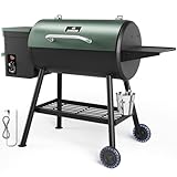 DAMNISS Electric Wood Pellet Smoker Grill 565 SQ.IN Cook Area Pellet Grill with Auto Feed & PID Temperature Control (180-450°F), 8 in 1 BBQ Grill & Meat Probe for Backyard Outdoor