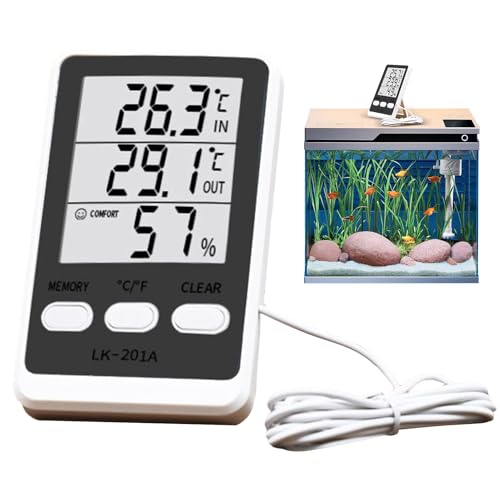 Termómetro digital LCD - Sonda termómetros para de agua | digital termómetro congelador | Higrómetro impermeable para acuarios monitoreo temperatura servicios restauración
