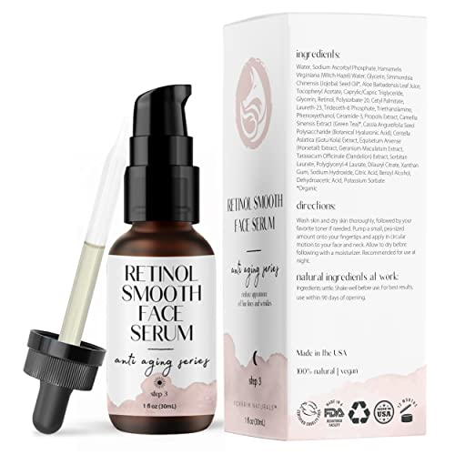 Retinol Face Serum - New Formula - Now With 3% Retinol - Anti Aging Face Serum - With Gotu Kola, Hyaluronic Acid, Horsetail Extract & Organic Jojoba Oil - 1Oz By Foxbrim Naturals #TOP3