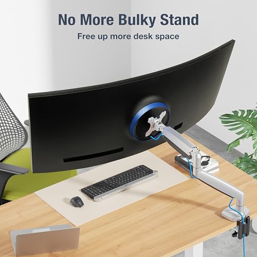 Image of AVLT Single Monitor Arm Desk Mount for 17-45 inch Screens, Heavy Duty - Gray