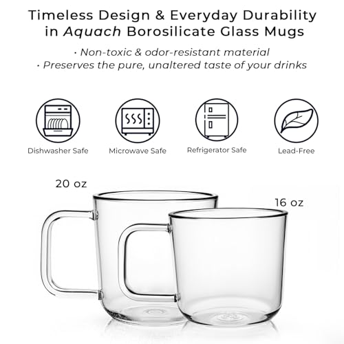 Set de 2 mugs de vidrio borosilicato 20 oz con asa miniatura 6