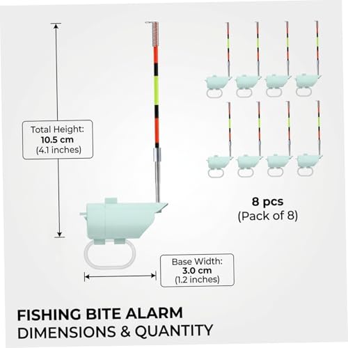Alarme de morsure de pêche x8 avec alerte LED rouge