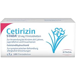 Cetirizin STADA 10 mg Filmtabletten zur symptomatischen Behandlung allergischer Erkrankungen, 100 St. Tabletten