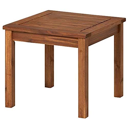 Walker Edison Dominica Contemporary Acacia Wood Slatted Outdoor Accent Table, 20 Inch, Brown #TOP10