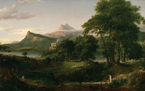 Tableaux imprimer Le Cours de l'Empire de Cole pour decoration maison vintage 60x90cm