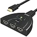 HDMI Switch, GANA Gold Plated 3-Port HDMI Switcher, Splitter, Supports Full HD1080p, 3D with High Speed Pigtail Cable
