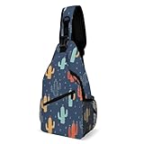 VSOFMY Cactus Sling Bag for Men Women Crossbody Sling Backpack Bag for Travel Hiking Daypack Chest Bag