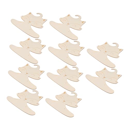 Hohopeti 10Pcs Cartoon Fox Wooden Hangers for Cute Clothes Hangers for Closet Organization and Nursery Storage for Clothes and Present Giving