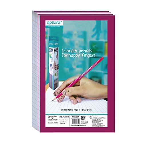 Image of Apsara Mahabar(Foolscap) Longbook | 33 CM x 21 CM Approx - Pages 320 | Single Line Notebook | GSM 56 |Use for School,College Student & Professionals | Covers May Differ | Pack of 04 Books