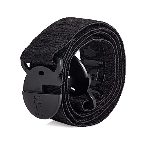Jelt Original Sized to Fit Elastic Belts for Men and Women, Non-Slip Stretch Belt with Non-Metal Belt Buckle and Grippy Gel, Stretchable Fabric Belts for Women and Men, Black