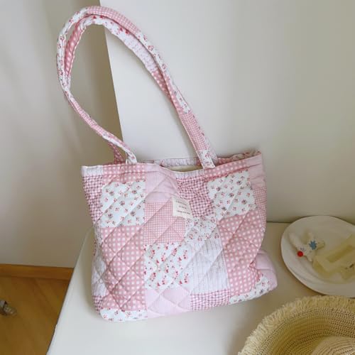 Image of Sunwel Fashion Top Zipper Floral Quilted Bag Small Tote Bag for Women