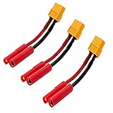 Yiqigou 3本 XT60プラグメスコネクタからHXT4MM 4.0MM弾丸コネクタバナナプラグ有線アダプタRCLipoバッテリー用