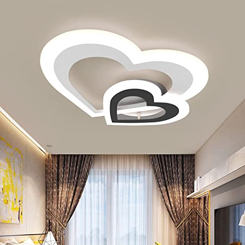 Plafonnier LED en forme de coeur moderne et dimmable pour salon