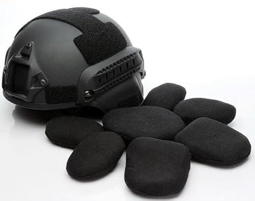 Lishuyeh Airsoft Helm Mich 2000 ACH Taktischer Helm mit Gehörschutz, vorderer NVG-Halterung und Seitenschiene für Paintball Outdoor-Sportarten Jagd Schießen (Schwarz)