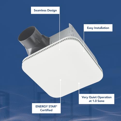 Image of Broan-NuTone Bathroom Exhaust Fan - Easy Retrofit Without Attic Access, Ultra-Quiet 1 Sones, 110 CFM, ENERGY STAR Certified, Made in USA, Moisture & Odor Control with Easy-Clean Grille