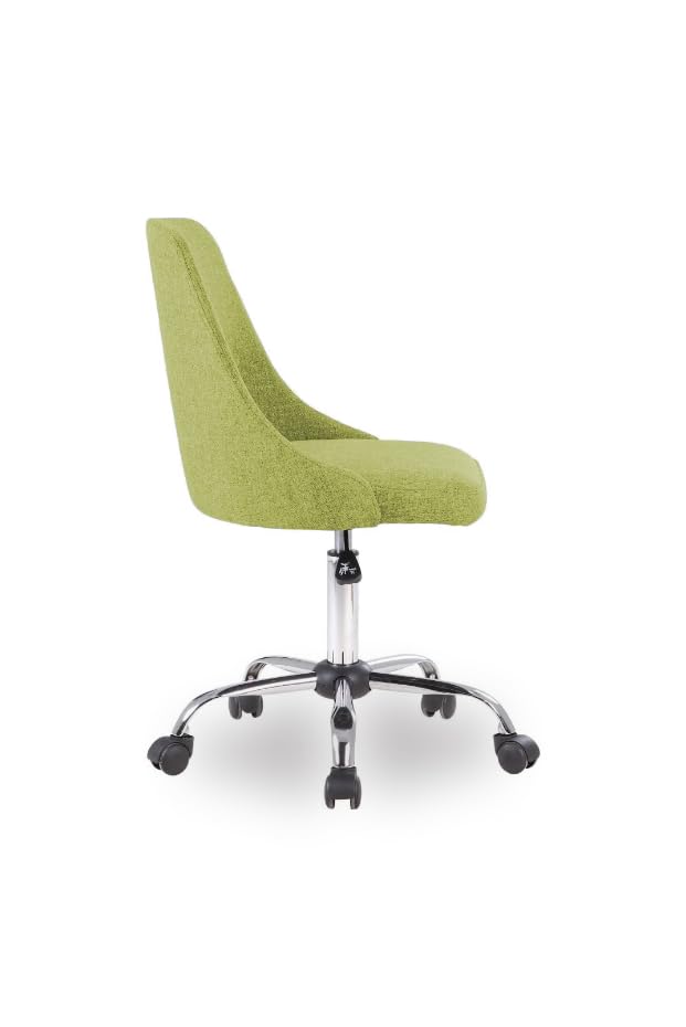 Image of Taskpro Fabric Upholstered Height-Adjustable 360 Swivel Revolving Office Study Desk Chair in Light Green Color