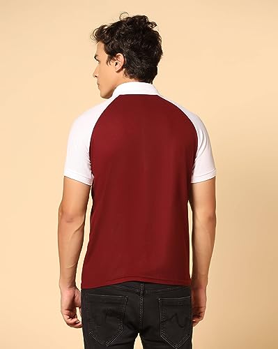 Image of INKKR Men's Solid Regular Fit T-Shirt ((FACTORY-A11)-(S)-Maroon FCT11 03