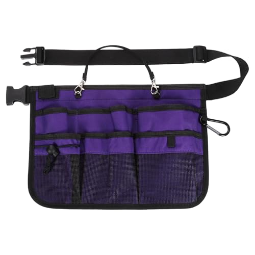 QUARKZMAN Oxford Tablier À Outils Taille 33x23cm Ajustable Ceinture De Travail Avec 6 Poches Pour Hommes Et Femmes Poche De Menuiserie, Violet