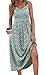 WIHOLL Casual Dresses for Women Sleeveless Scoop Neck Flowy Spring Midi Dresses for Women Sun Dress Beach Vacation Maxi Summer Dress Sundresses for Women 2026 Green Floral M