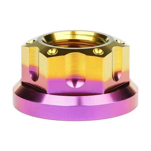 Image of Titanium M6 M8 M10 M12 M14 M16 Flange Bolt Nut Bicycle Motorcycle Rear Axle Car Modification Accessories Pack of 6 (M16 Pitch 1.5mm, Purple Gold)
