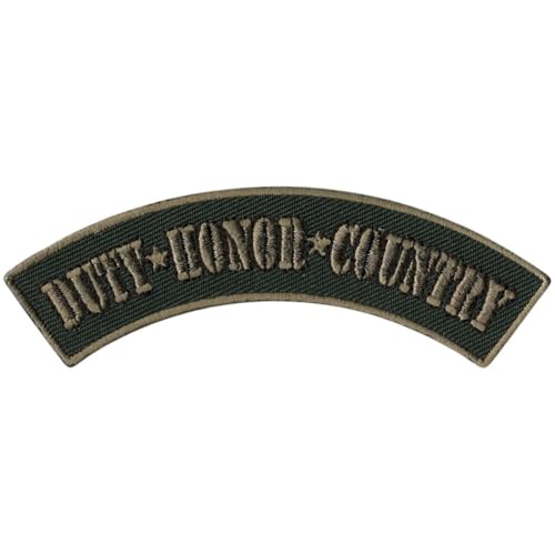 Hot Leathers Duty Honor Country 4” X 1” Top Rocker Patch PPM4130-4 Width x 1 Height Inches