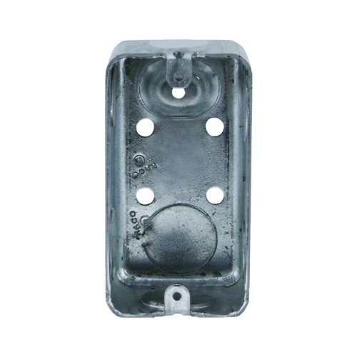 4 in. x 2 in. Handy Box, Drawn, 1-7/8 in. Deep with Seven 1/2 & One 3/4 in. KO's, Raised Ground