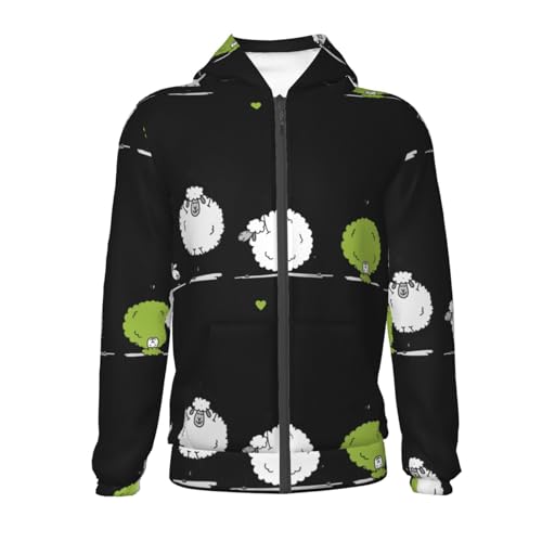 Funny Sheep Doing Yoga Kid Hoodies Boys Zip Up Sweatshirts Girls Pullover with Pocket2