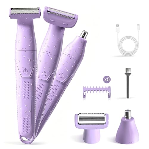 UNIMIKO Bikini Trimmer for Women, 3-in-1 Painless Womens Electric Razors...