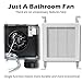 Beleeb SN50 Bathroom Exhaust Fan, 50 CFM, 2.5 Sones, Ceiling or Wall Mount Ventilation Fan with Hanger Bars, White