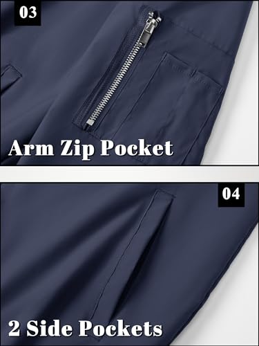 Tacvasen TCTJ-202-9937-NAVY-L Mens Bomber Jacket Lightweight Men'S Jackets Casual Men'S Casual Jacket Outdoor Windbreaker Lightweight Bomber Jackets Varsity Jacket thumb #5