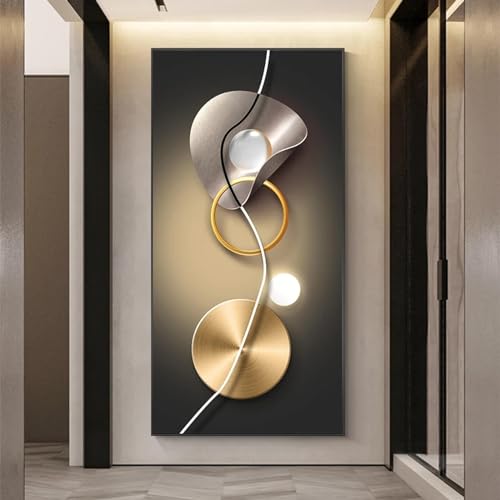 Peinture abstraite géométrie cercle lignes pour décoration maison