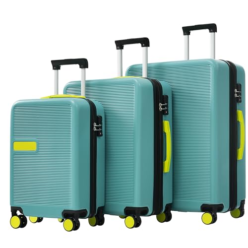 Hardshell Luggage Sets 3 pcs Contrast Color Suitcase with Spinner Wheels and TSA Lock 20" 24" 28" Available2