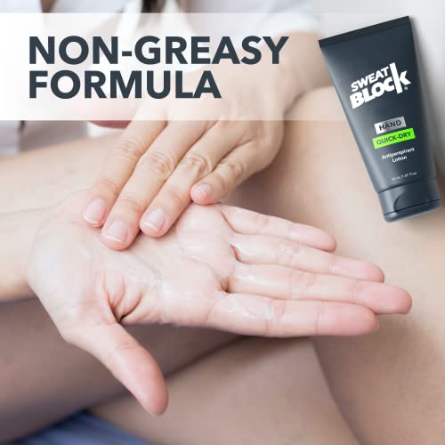 Sweatblock Antiperspirant Quick-Dry Lotion For Hands - Perfect For Sweaty Palms, Hyperhidrosis Treatment, & Gamer Grip Support. Say Goodbye To Sweaty Handshakes. Safe & Effective, Non-Irritating, & Dermatologist Tested. Maximum Protection | Unisex | 1.69 Fl Oz #TOP3