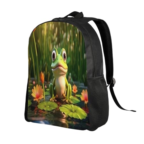 Unisex Backpack Frog Water Lily Pads 16Inch Lightweight Backpack Gym Casual Daypack for Women Men Gift2