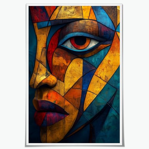 African Tribal Mask Wall Art African Symbols Heritage Art Poster Canvas Print Traditional Pan-Africanism Painting Inspirational Afrocentric Cultural Wall Decor for Living Room 8x12inch Unframed