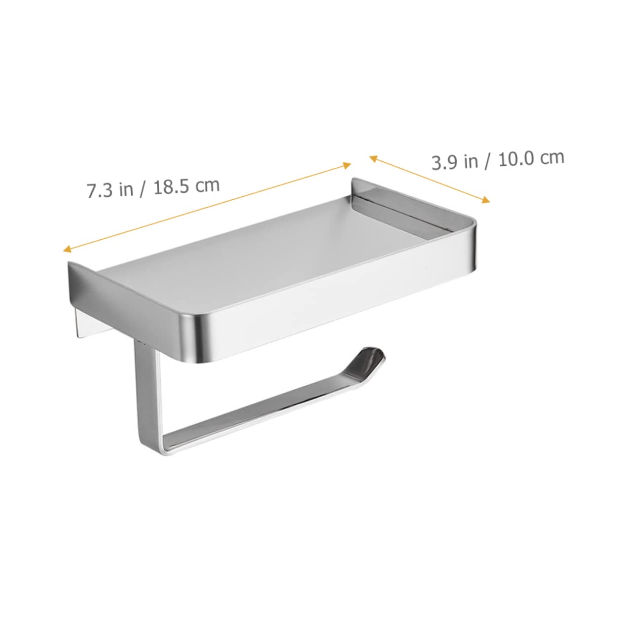 GALPADA Muro Telefono Igienica Acciaio da Porta Inossidabile Carta e con Funzionale Ripiano Antiscivolo Colore Argento Resistente per Bagno Toilette