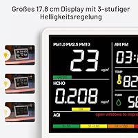 bonoch 16 in 1 Luftqualität Messgerät 7" Display CO2 Messgerät, 12H Akku – Ansicht 9