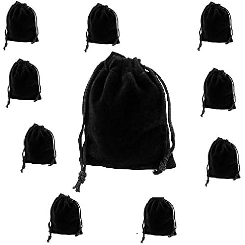 100 black jewellery bags, velvet bags, gift bags, black drawstring Cover