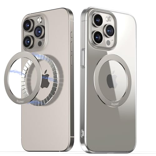 Magnetic Sticker for Magsafe Phone Mount 2 pack, Upgrade Bulit-in Magnet for Phone Case, Wireless Charging, Car Holder,Compatible Universal Conversion MagSafe Adapter Kit, 2 Pack (Natural - Ti )