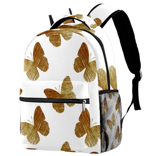 Sac de voyage décontracté papillon doré pour les sorties des adolescentes et femmes