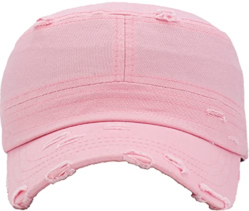 Image of Vintage Distressed Cadet Army Cap Basic Everyday Military Style Hat
