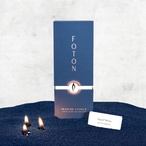 Foton Vela perlada de color de 18 onzas, azul marino, sin perfume, no tóxica, de lujo, de larga duración, cera en polvo, velas de arena de hasta 120 horas, vela de arena de perlas recargables con 30