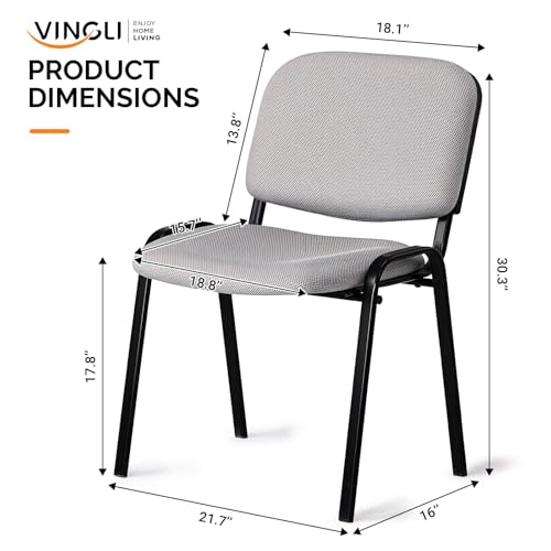 Image of VINGLI Waiting Room Stacking Chairs, 5-Pack Mesh Church Conference Stackable Chair Set, for Office Guest & Reception Meeting Rooms, Lobby, Simple&Space-Saving, Mesh-Grey