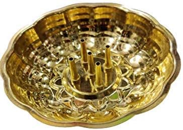 Brass Agarbatti Stand Plate with Ash Catcher