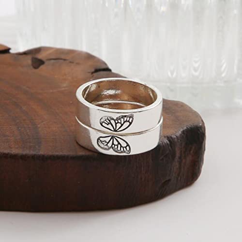 Butterfly Ring Best Friend Rings Valentine's Day Gift Jewelry Simple Couple Ring Pair Set #TOP4