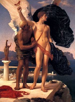 Reproduction Icarus peinture à l'huile Lord Frederick Leighton, cadeau d'art d'exception